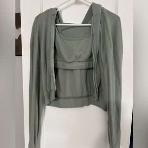 SKIMS Waffle Zip-up and Bra Set